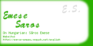 emese saros business card